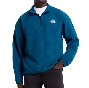 THE NORTH FACE Tekware Grid Men's Light Quarter Zip Pullover Sweater Teal Medium